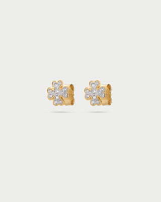 Small pavè clover lobe earrings - STARDUST TEN