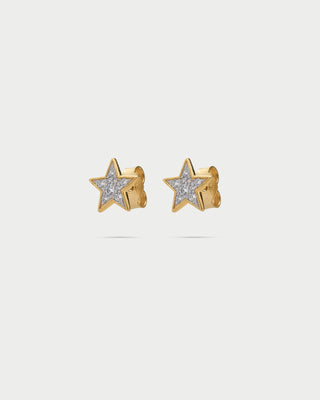 Small pavè star lobe earrings - STARDUST TEN