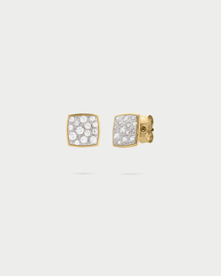 Small squared pavè lobe earrings - STARDUST TEN