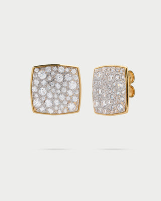 Oversized pavé square lobe earrings - STARDUST TEN