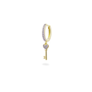 Single hoop pavè key earring - STARDUST TEN