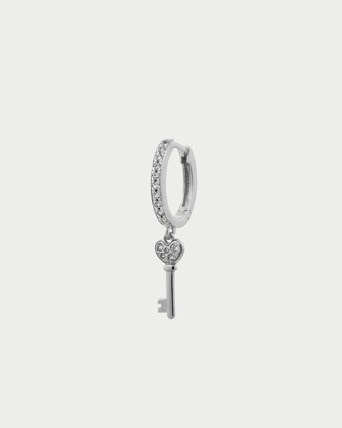 Pendiente llave de un aro con pavé - STARDUST TEN