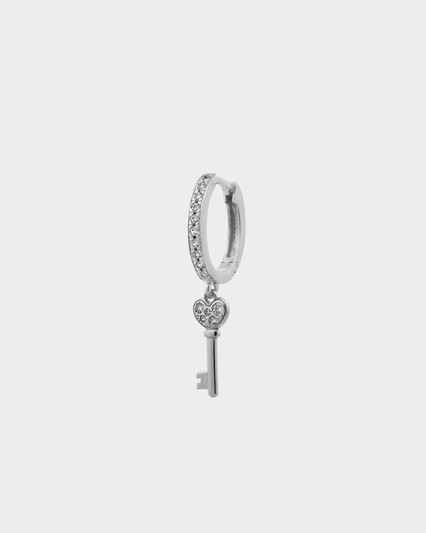 Single hoop pavè key earring - STARDUST TEN