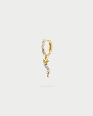 Single earring hoop pavè mini horn - STARDUST TEN