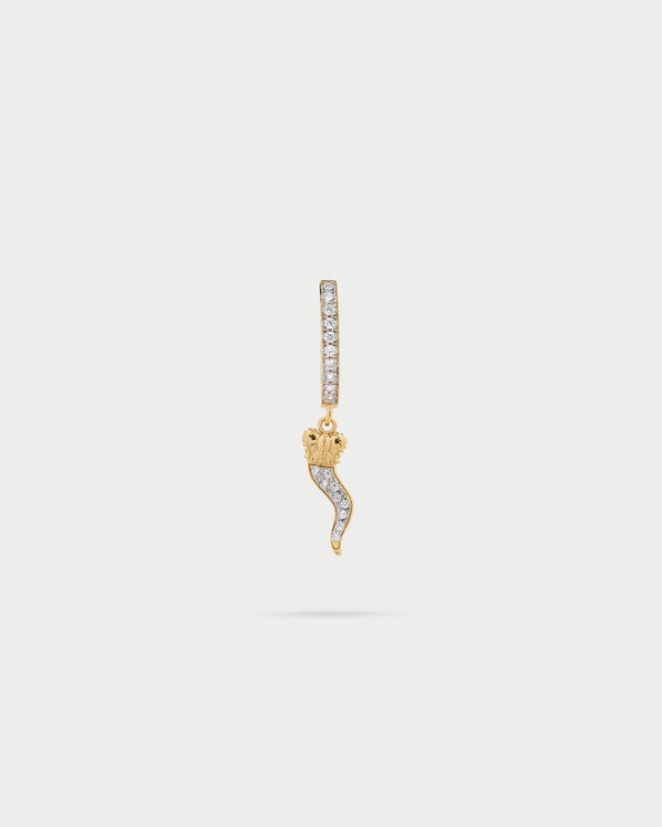 Single earring hoop pavè mini horn - STARDUST TEN