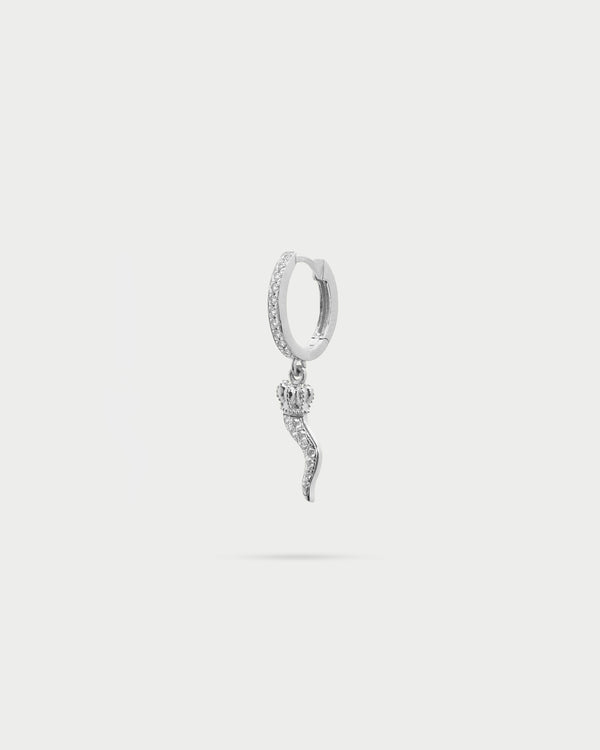 Single earring hoop pavè mini horn - STARDUST TEN