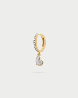 Single hoop pavè heart earring small- STARDUST TEN