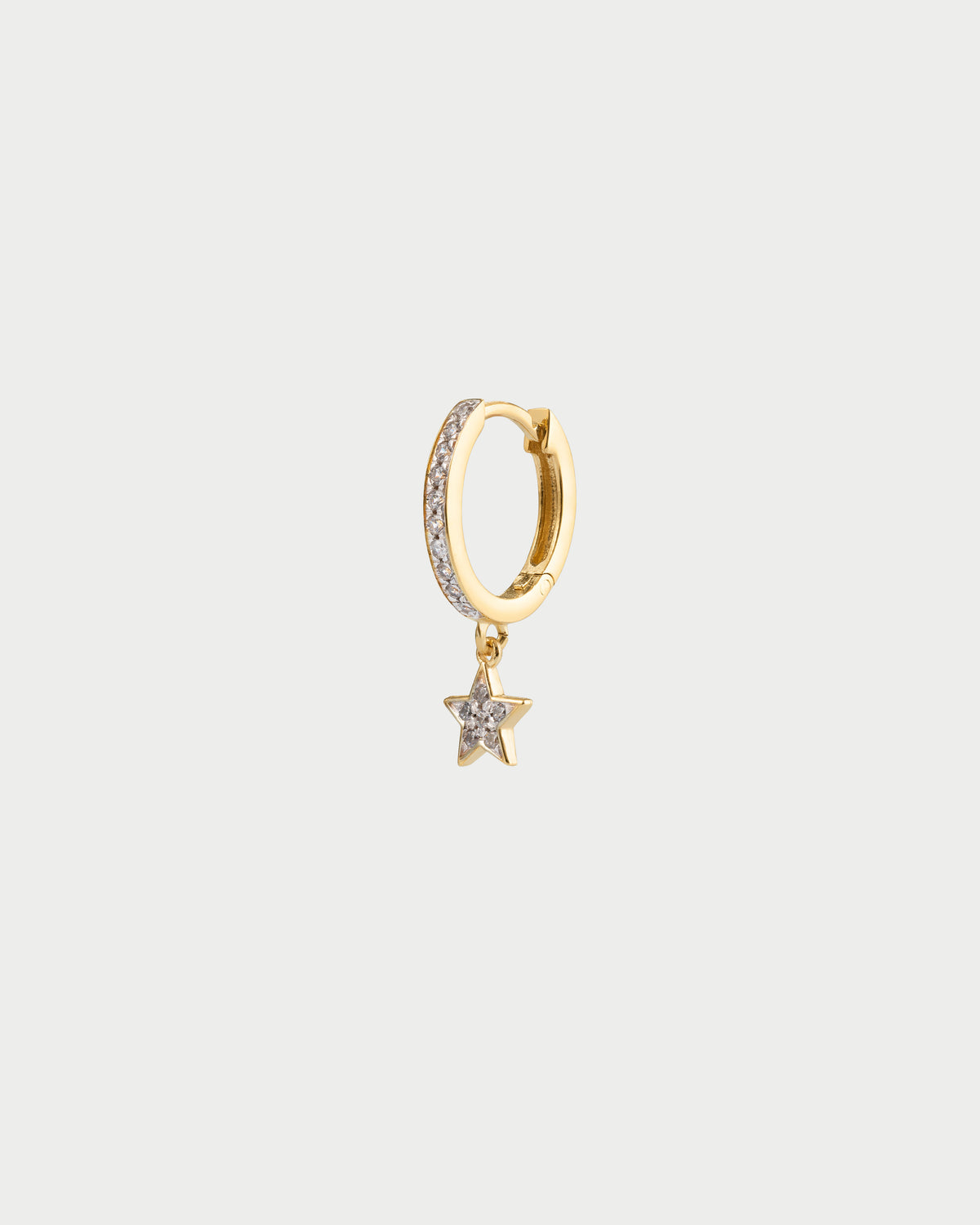 Mono-orecchino hoop pavè stella small- STARDUST TEN