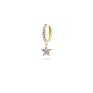 Single hoop pavé star earring small - STARDUST TEN