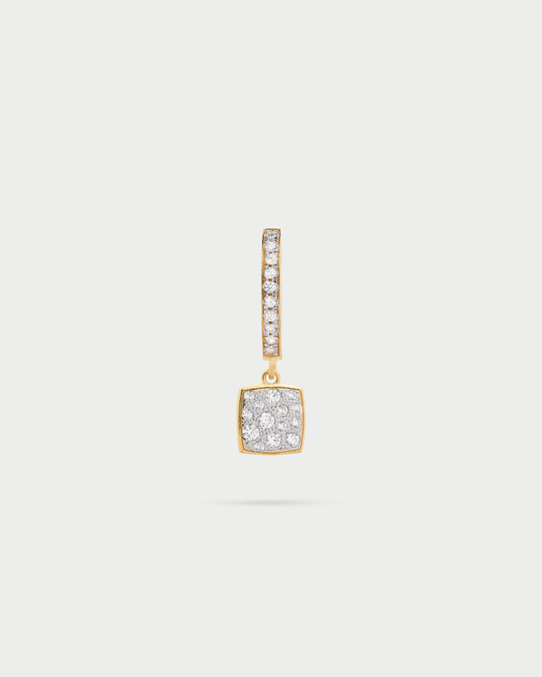 Single hoop pavé square earring - STARDUST TEN