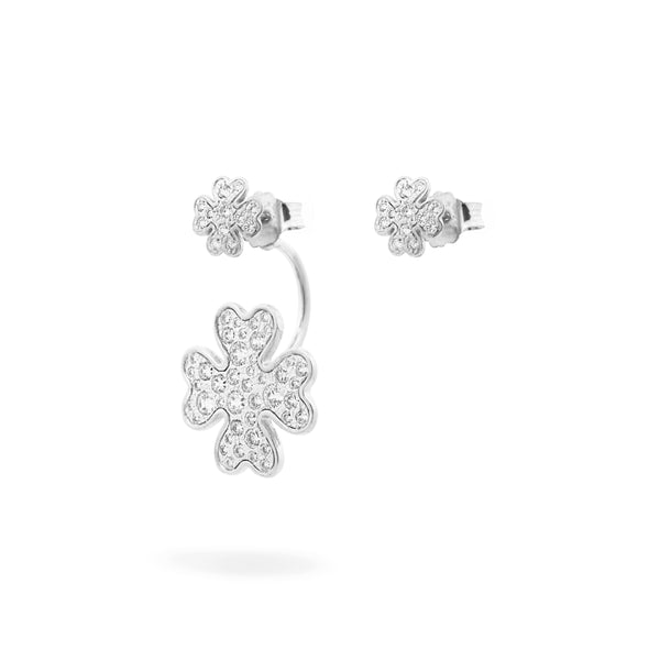 Double cloverleaf asymmetric earrings - STARDUST TEN