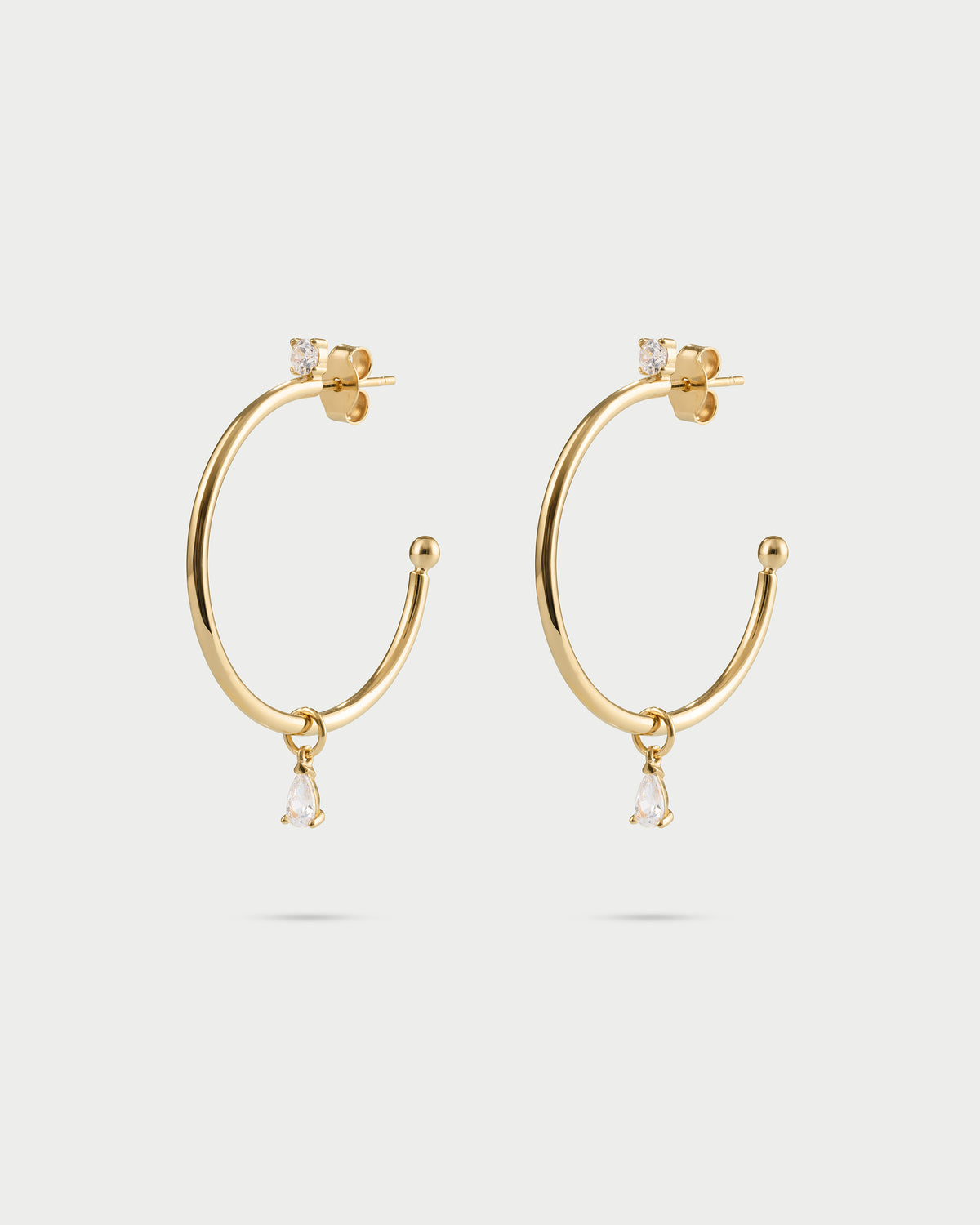 Pendientes circulo fino colgante mini gota - SHAPES