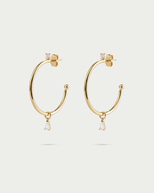 Orecchini cerchio filo mini drop pendente - SHAPES