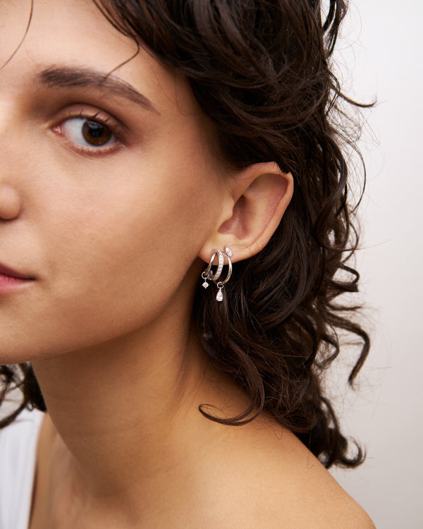 Three circle drop pendant earrings - SHAPES