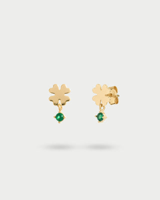 Lobe clover earrings with light point