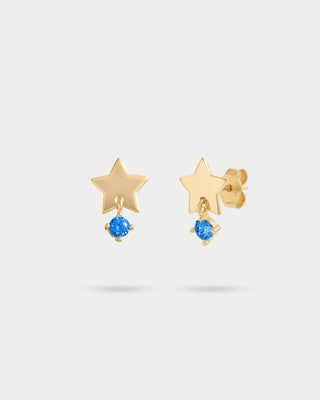 Lobe star earrings with light point