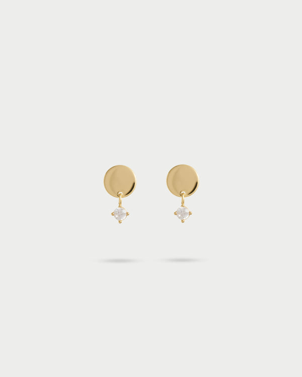 Pendiente lóbulo disco con punto luz