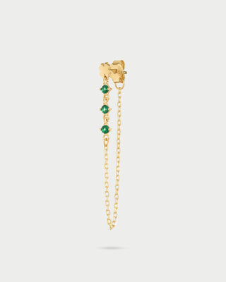 Single-earring clover chain with three-light points