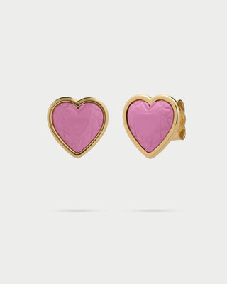 Berry heart lobe earrings