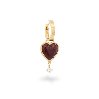 Single hoop choco heart earring