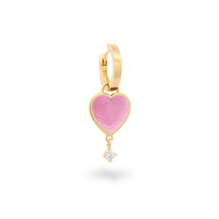 Single hoop berry heart earring