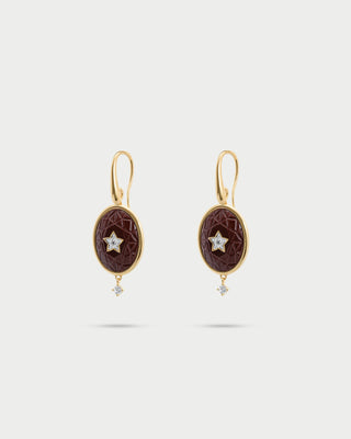 Oval earrings choco