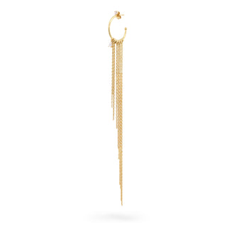 Floating fringe single earring