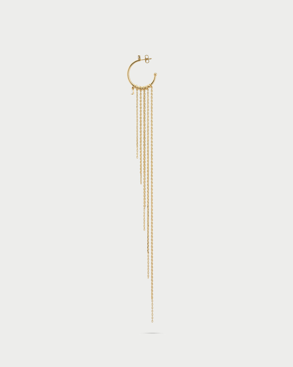 Floating fringe single earring