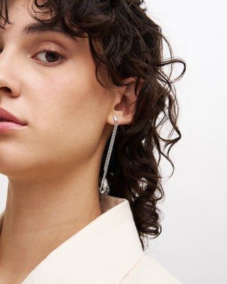 Multi line drop fringes single earring