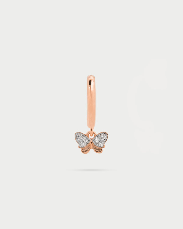Mono-orecchini mini hoop farfalla - Fly&Shine