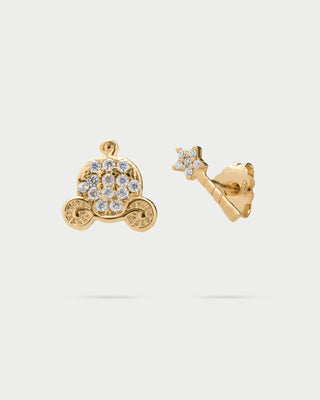 Stud Earrings with Zirconia Carriage/Wand