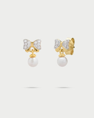 Bow zircons lobe earrings - Bow Ton