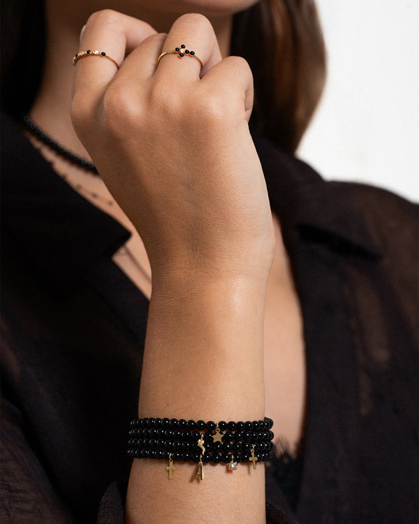 Black Agate Elastic Bracelet Base