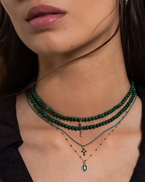 Base Girocollo Elastico in Giada Verde