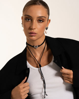 Bold Small Heart Woven Choker