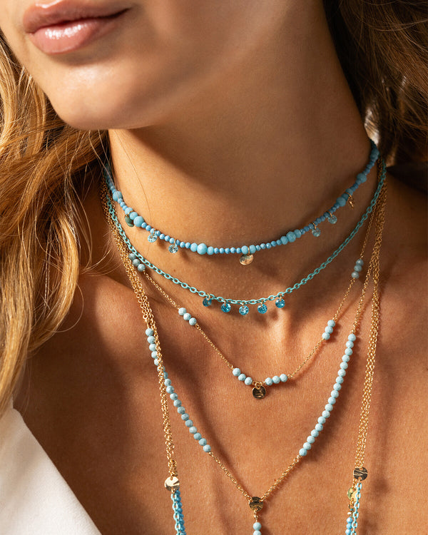 Milky Zirconia Nugget Wire Choker