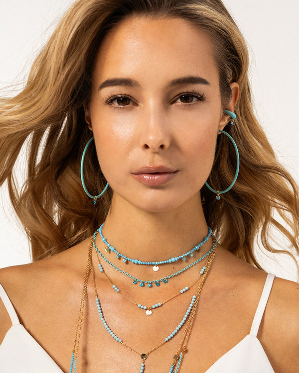 Painted big hoops earrings