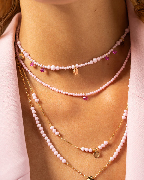 Milky Zirconia Nugget Wire Choker