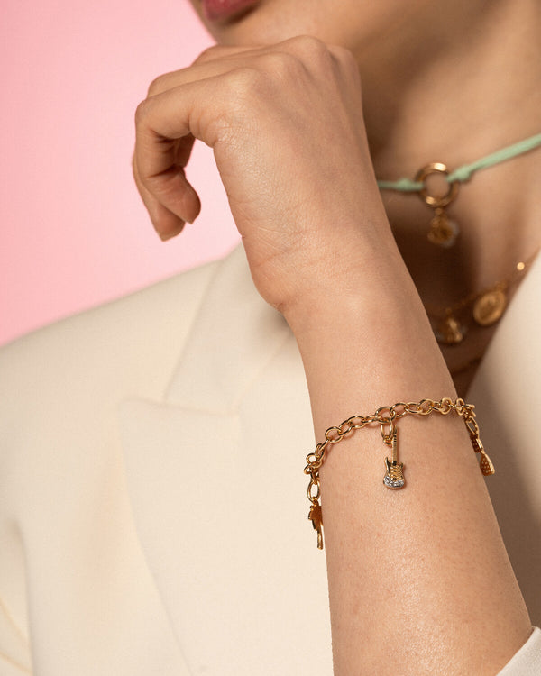 Rolo Chain Bracelet Circle Base