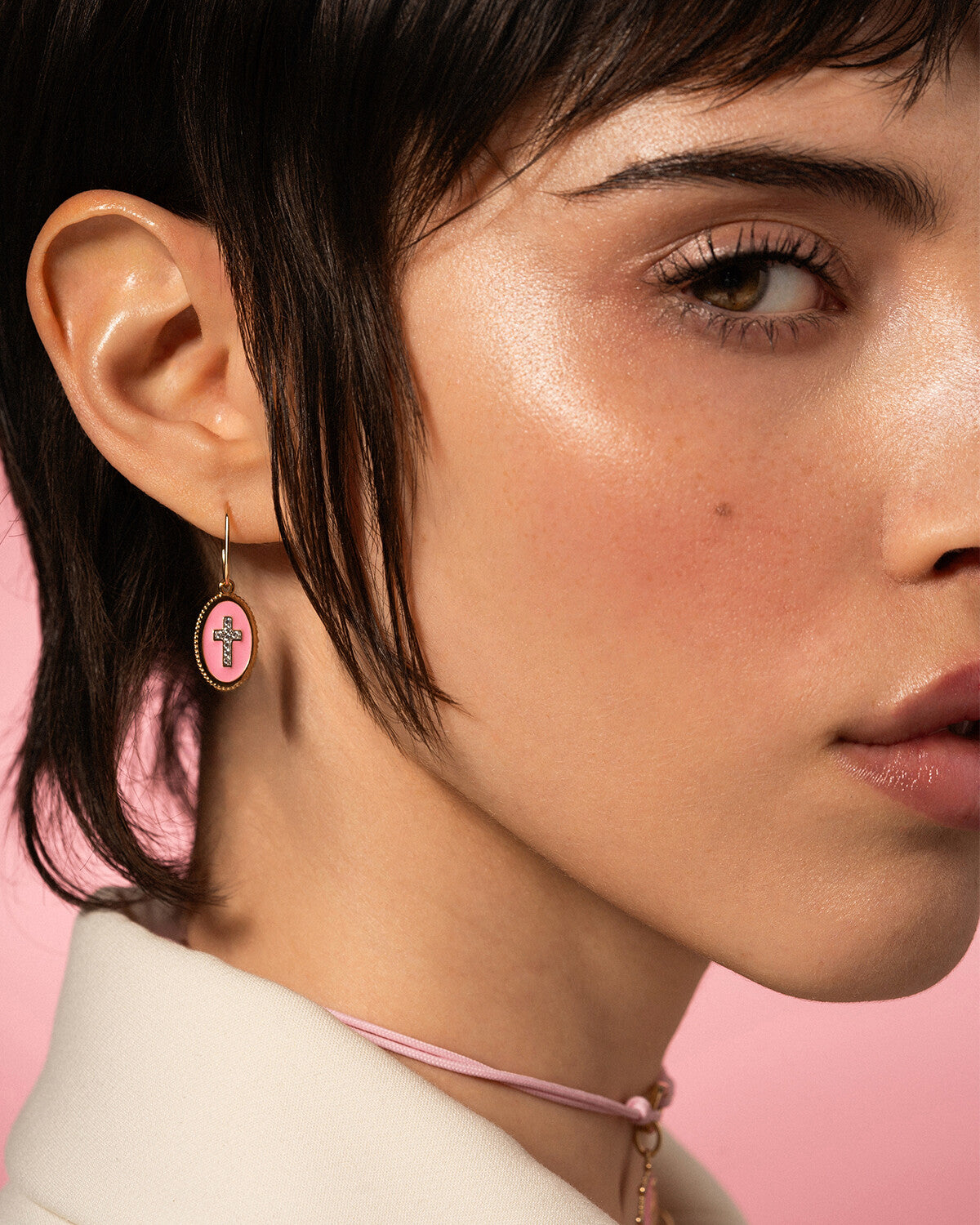 Charm Cruz Rosa