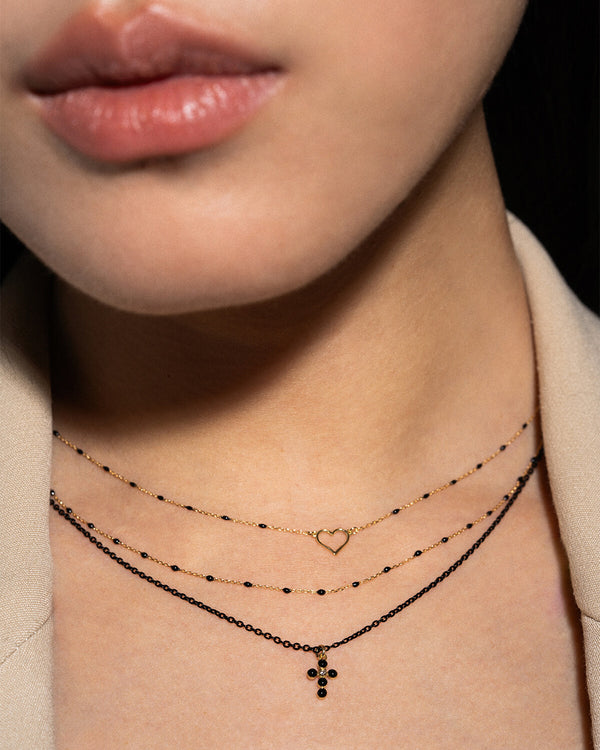 Enamelled seed chain choker - 18KT GOLD