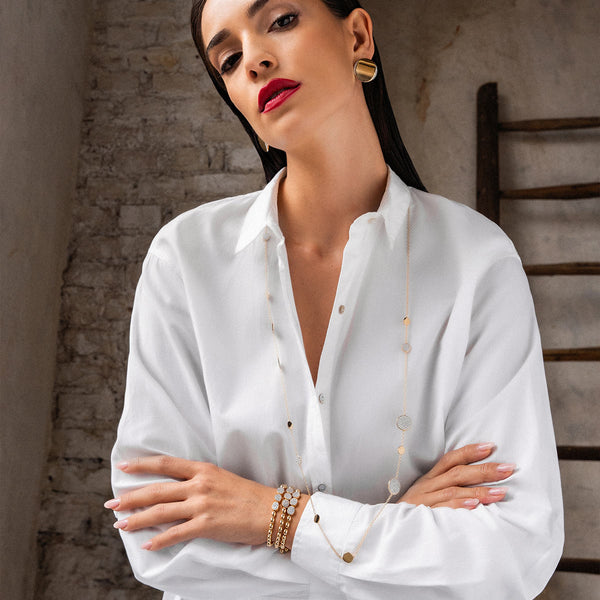 Collar Luxury BIG CIRCLE con círculos lisos y pavé alternados - STARDUST TEN