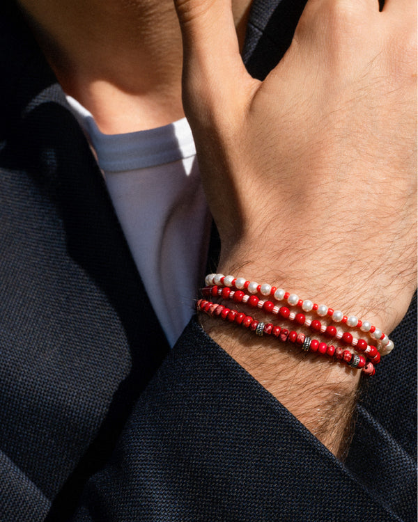 Bracciale elastico Diaspro e resina