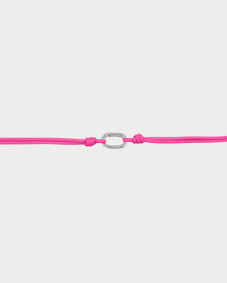 Bracciale soft cord Base ovale rodio