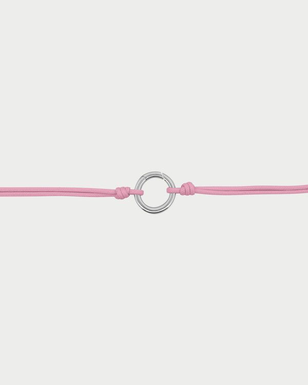 Soft cord choker Circle base rhodium