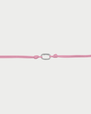 Bracciale soft cord Base ovale rodio