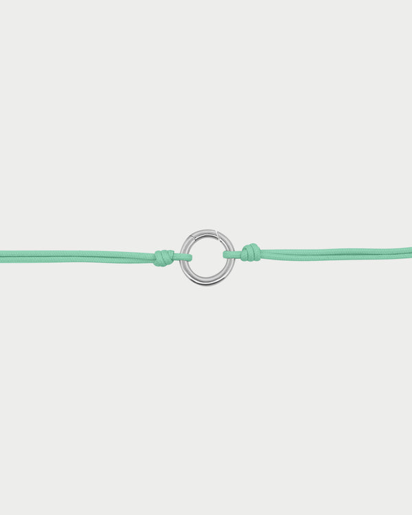 Soft cord choker Circle base rhodium