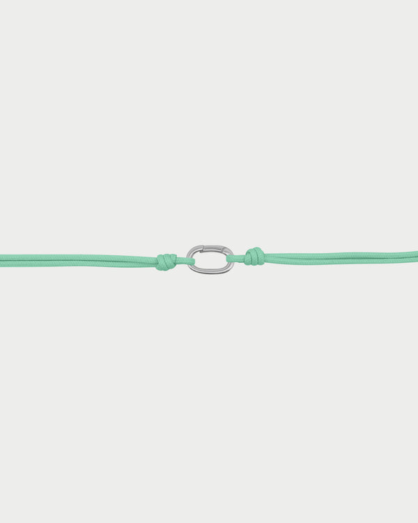 Soft cord choker oval base rhodium