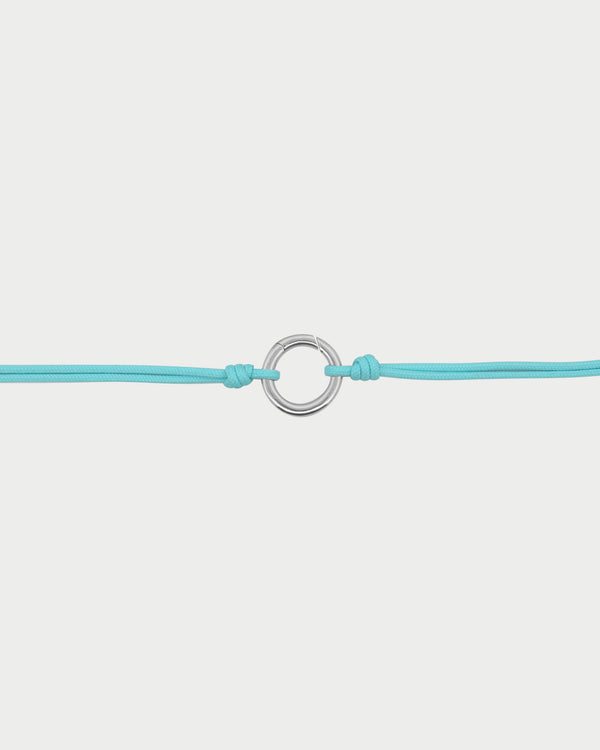 Soft cord choker Circle base rhodium