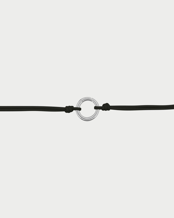 Soft cord choker Circle base rhodium